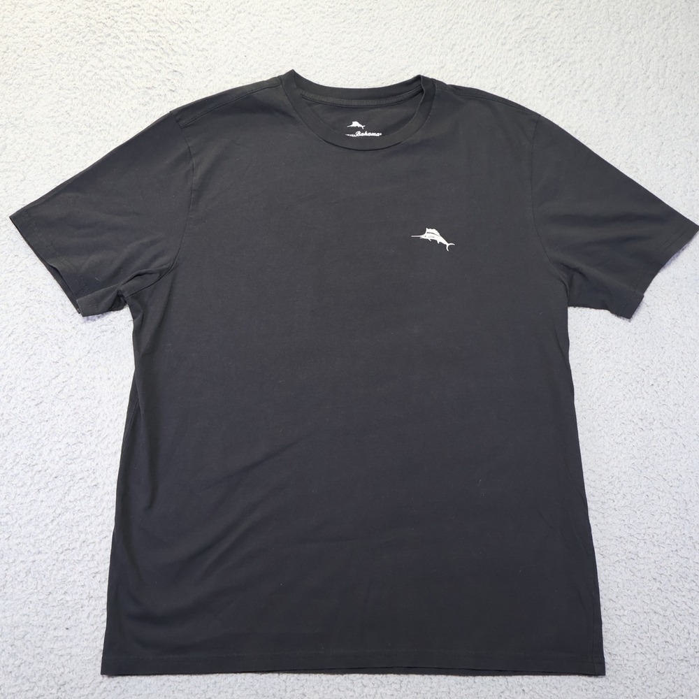 Tommy Bahama Mens Rum Pa Pum Pum Christmas Graphic T-Shirt Black Cotton Medium